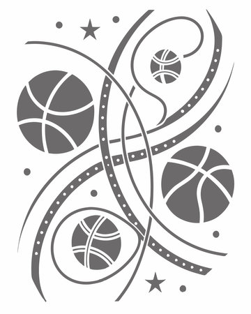 Basketball design over white background, vector illustration. Black and white.のイラスト素材