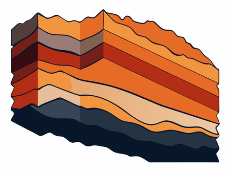 colorful silhouette of side view of a section of earth vector illustrationのイラスト素材