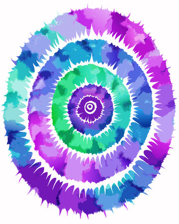 Colorful watercolor spiral on a white background, vector illustration.のイラスト素材