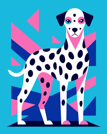 Dalmatian dog. Vector illustration in a flat style.のイラスト素材