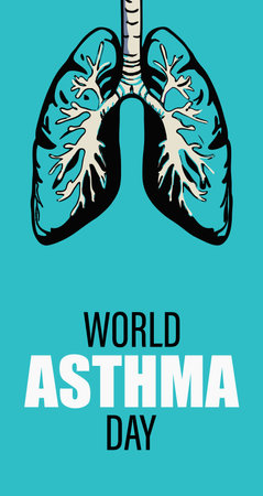World Asthma Day. Vector illustration of human lungs and lungs.のイラスト素材