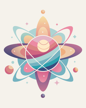 Atom. Science and education. Vector illustration. Eps 10.のイラスト素材
