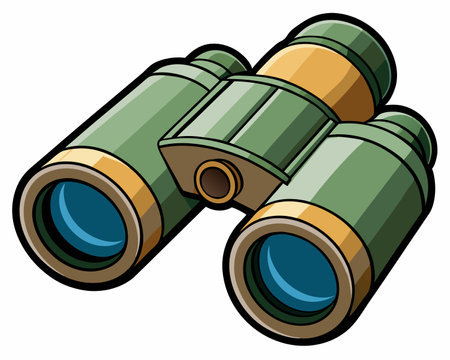 Binoculars isolated on a white background. Vector illustration.のイラスト素材