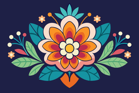 floral ornament design, vector illustration eps10 graphic flat styleのイラスト素材
