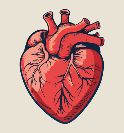 Human heart. Vector illustration of the human heart. Hand drawing.のイラスト素材