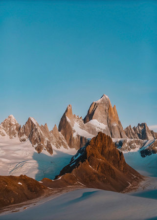 Mount Fitz Roy in Los Glaciares National Park, Patagonia, Argentinaの素材