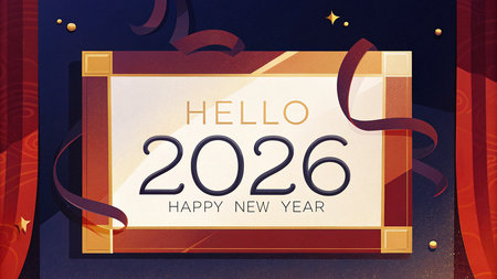 Happy new year 2026. Greeting card. Vector illustrationの素材