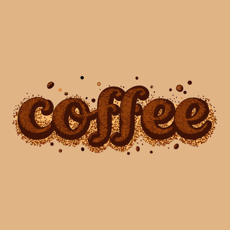 Coffee. Vector hand drawn lettering isolated on white background.のイラスト素材