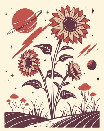 Abstract geometric round ornament with green and orange elements. Vector illustration.のイラスト素材