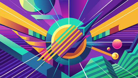 Abstract colorful background with geometric elements. Vector illustration for your design.
