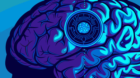 Brain maze. Vector illustration of a human brain with a labyrinth.のイラスト素材