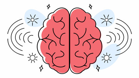 Human brain on a white background. Vector illustration. Flat design.