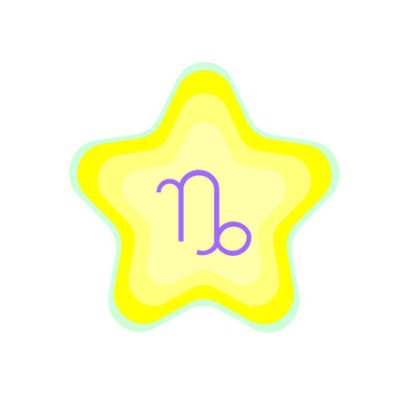 Capricorn icon with cute star shape design. Horoscope symbol.のイラスト素材