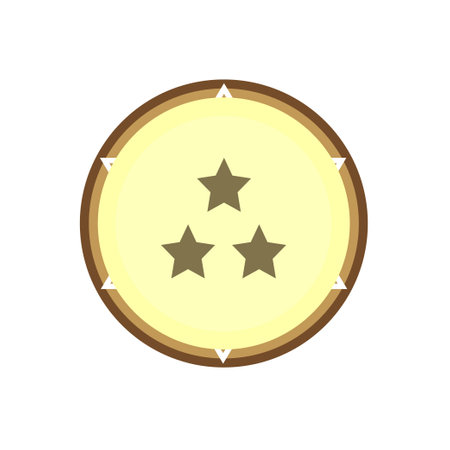 Three stars symbol on round shape background design. Calculator icon.のイラスト素材