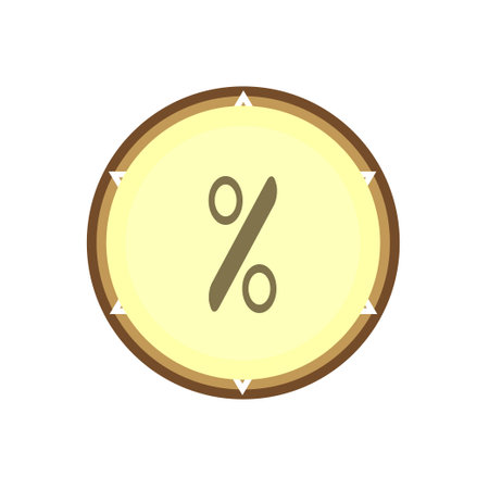 Percentage symbol on round shape background design. Calculator icon.のイラスト素材