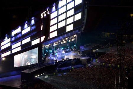 MILAN - JUNE 8: Muse The Resistance Tour. San Siro Stadium in Milan Stage View, Italy on June 8, 2010.のeditorial素材