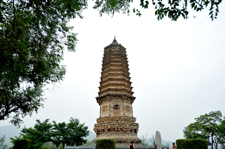 The Jing Ke pagoda and stone inscriptions in Yixian County, Hebeiのeditorial素材