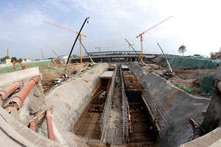 Beijing Zhangjiakou high-speed railway constructionのeditorial素材