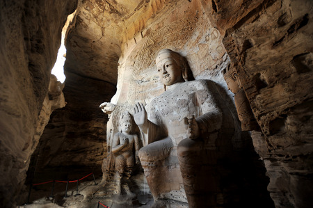 Shanxi Datong Yungang Grottoesのeditorial素材