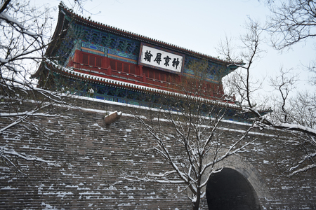 Xuanhua Ancient City After Snow Sceneのeditorial素材