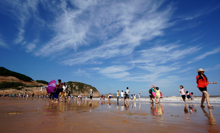 Beach scenery at Niulang Gangのeditorial素材