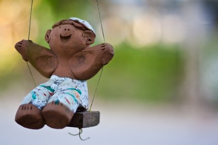 Clay doll cheerfulの写真素材