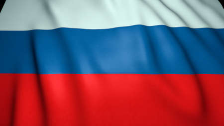 Waving realistic Russia flag background. 3d illustrationの写真素材