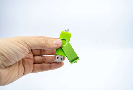 USB 2.0 Micro USB Flash Drive. OTG Memory Stick for Phone. Dual flash cardの写真素材