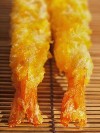 fried breaded shrimp tails      の写真素材