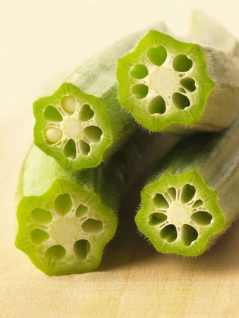 freshly cut okra      