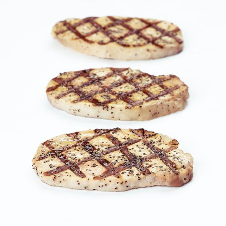 grilled pork chopsの写真素材
