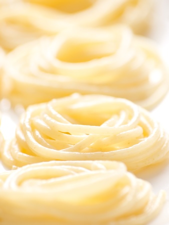 close up of spaghetti noodlesの写真素材