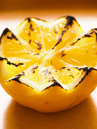 close up of a grilled lemonの写真素材