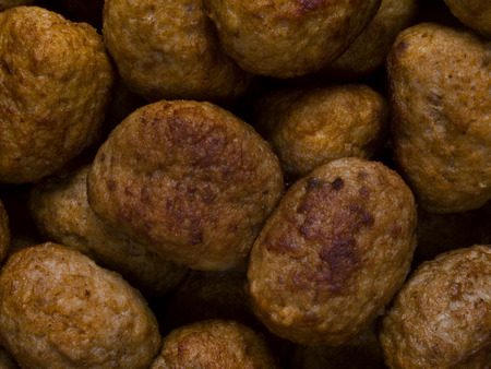 close up of rustic meatballs food backgroundの写真素材