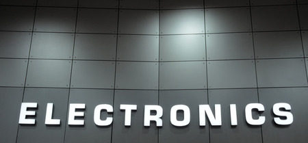 close up of an electronics signageの写真素材