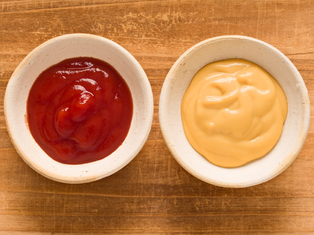 close up of rustic tomato and mustard sauceの写真素材