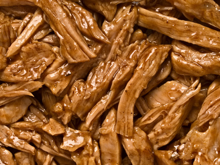 close up of american barbecue sauce pulled pork food backgroundの写真素材