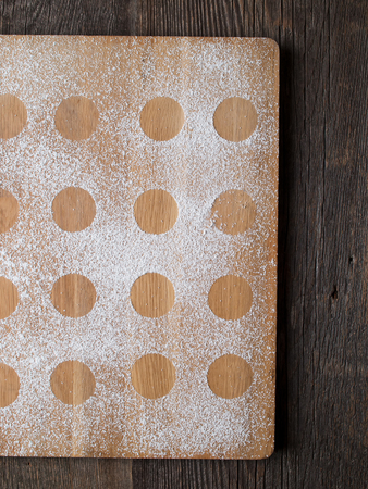 close up of rustic baking board