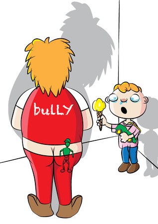 School bully and victim vector illustration.のイラスト素材