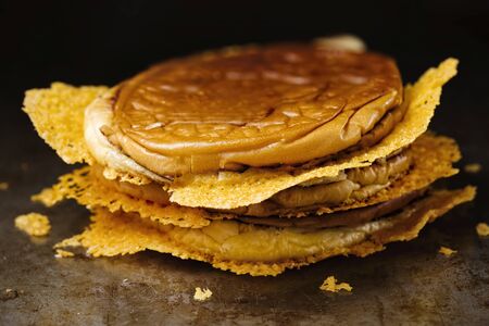 close up of rustic american grilled cheese sandwichの写真素材