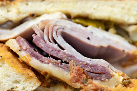 close up of a coldcuts deli sandwich