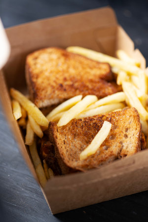 close up of a sandwich
