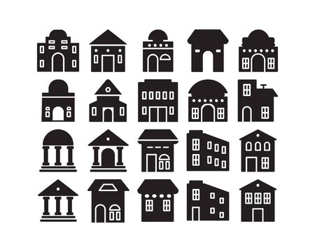 Media Icon Building Solid Vol 2 style for any purpose website mobile app presentationのイラスト素材