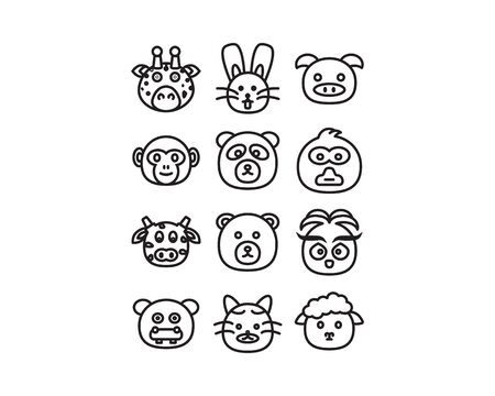 Cute Animals for baby card and invitationのイラスト素材