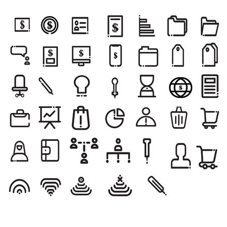 Media Icon Business and Finance Line Style for any purposes website mobile app presentationのイラスト素材