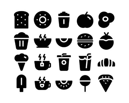 Media Icon Food and Beverage Solid Style for any purposes website mobile app presentationのイラスト素材