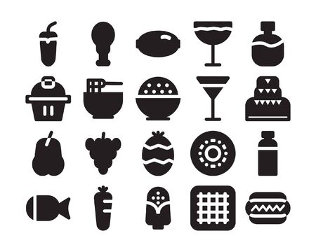 Media Icon Food and Beverage Vol 2 Solid Style for any purposes website mobile app presentationのイラスト素材