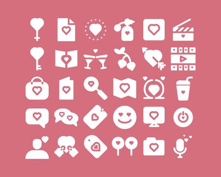 icon Love and Romance isolated on pink backgroundのイラスト素材