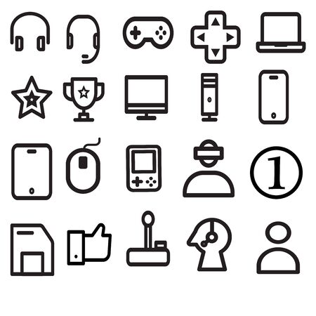 Icon Game Line Styleのイラスト素材