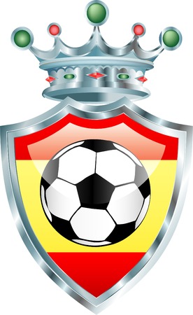 vector soccer ball with spain flagのイラスト素材